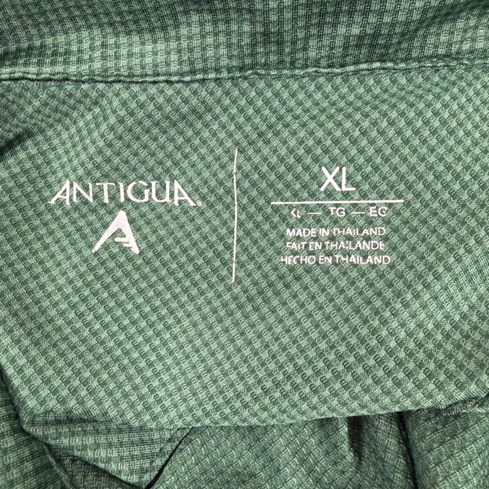 Antigua Green Bay Packers Polo Men's Large Green Check Short Sleeve Stretch - Picture 4 of 8